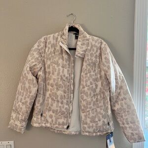 The North Face Womens Jacket- Silver Grey Leopard Print